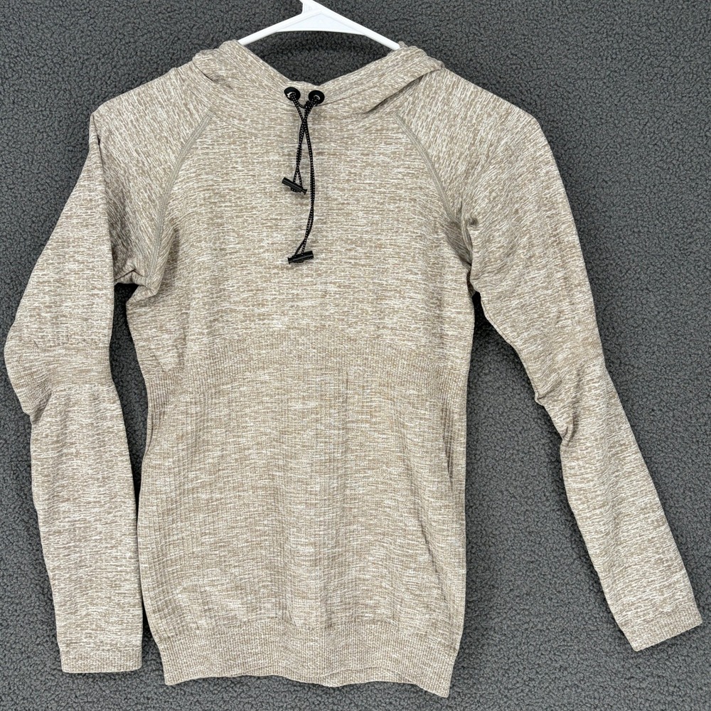 Balance Athletica Women Small Tan Space Dye Seamless Long Sleeve Hoodie Active